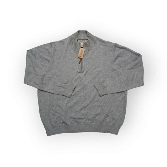 NEW Duluth Trading Strongarm 1/4 Zip Mock Neck Sweater Gray Mens 2XL XXL - Picture 1 of 5